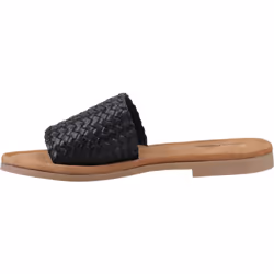 ) Hush Puppies Hetty Slide Leather Women's Black Sandals - Black, 8 (Adults'
