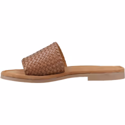 ) Hush Puppies Hetty Slide Leather Women's Tan Sandals - Brown, 3 (Adults'