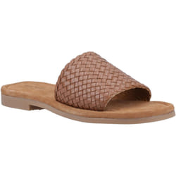 ) Hush Puppies Hetty Slide Leather Women's Tan Sandals - Brown, 8 (Adults'
