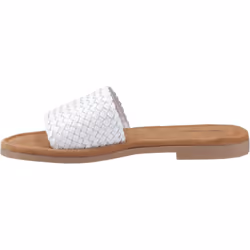) Hush Puppies Hetty Slide Leather Women's White Sandals - White, 6 (Adults'