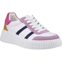 ) Hush Puppies Holly Suede Women's Multicoloured Trainers - White, 4 (Adults'