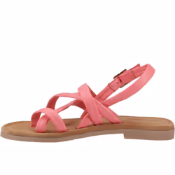 ) Hush Puppies Hope Leather Women's Coral Sandals - Red, 5 (Adults'