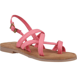 ) Hush Puppies Hope Leather Women's Coral Sandals - Red, 7 (Adults'