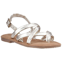 ) Hush Puppies Hope Leather Women's Gold Sandals - Gold, 7 (Adults'