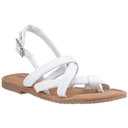 ) Hush Puppies Hope Leather Women's White Sandals - White, 3 (Adults'