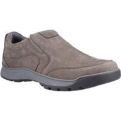 ) Hush Puppies Jasper Leather Men's Grey Nubuck Moccasins Shoes - Grey, 9 (Adults'