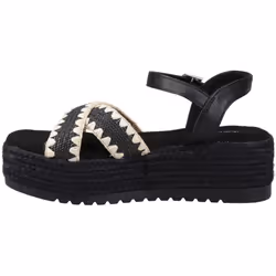 ) Hush Puppies Jemma Espadrille Polyurethane Women's Black Sandals - Black, 5 (Adults'