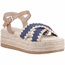 ) Hush Puppies Jemma Espadrille Polyurethane Women's Navy Sandals - Blue, 3 (Adults'