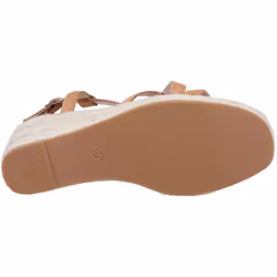 ) Hush Puppies Jenny Espadrille Wedge Suede Women's Tan Wedges - Brown, 8 (Adults'