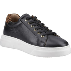 ) Hush Puppies Kathryn Leather Women's Black Trainers - Black, 3 (Adults'