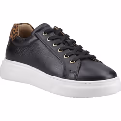 ) Hush Puppies Kathryn Leather Women's Black Trainers - Black, 4 (Adults'