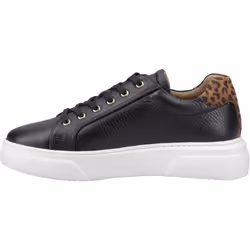 ) Hush Puppies Kathryn Leather Women's Black Trainers - Black, 4 (Adults'