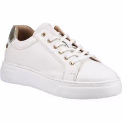 ) Hush Puppies Kathryn Leather Women's White Trainers - White, 5 (Adults'