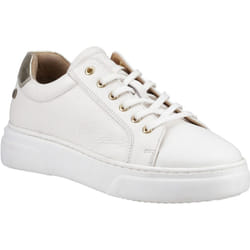 ) Hush Puppies Kathryn Leather Women's White Trainers - White, 5 (Adults'