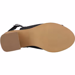 ) Hush Puppies Louise Heeled Leather Women's Black Sandals - Black, 6 (Adults'