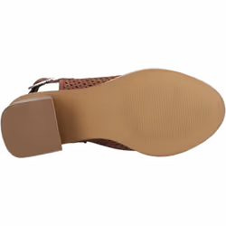 ) Hush Puppies Louise Heeled Leather Women's Brown Sandals - Brown, 7 (Adults'