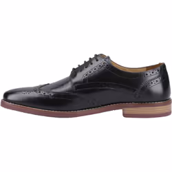 ) Hush Puppies Mack Leather Men's Black Brogues Shoes - Black, 8 (Adults'