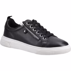 ) Hush Puppies Martha Leather Women's Black Trainers - Black, 4 (Adults'