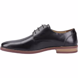 ) Hush Puppies Mike Leather Men's Black Lace-Up Shoes - Black, 7 (Adults'