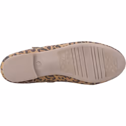 ) Hush Puppies Nancy Mary Jane Leather Women's Leopard Flats - Brown, 4 (Adults'