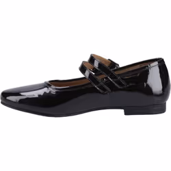 ) Hush Puppies Nancy Mary Jane Leather Women's Black Flats - Black, 4 (Adults'