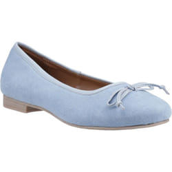 ) Hush Puppies Naomi Textile Women's Denim Flats - Blue, 6 (Adults'