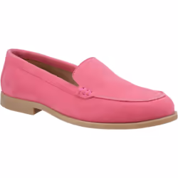 ) Hush Puppies Natasha Leather Women's Pink Loafers - Pink, 4 (Adults'