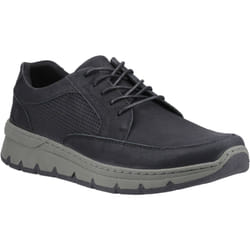 ) Hush Puppies Nelson Leather Men's Black Lace-Up Shoes - Black, 10 (Adults'