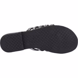 ) Hush Puppies Paris Slide Suede Women's Black/Silver Sandals - Black, 8 (Adults'
