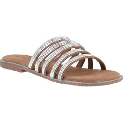) Hush Puppies Paris Slide Suede Women's Tan/Silver Sandals - Brown, 8 (Adults'