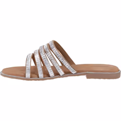 ) Hush Puppies Paris Slide Suede Women's Tan/Silver Sandals - Brown, 8 (Adults'