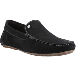 ) Hush Puppies Ralph Suede Leather Men's Black Loafers - Black, 7 (Adults'