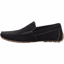) Hush Puppies Ralph Suede Leather Men's Black Loafers - Black, 7 (Adults'