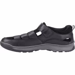 ) Hush Puppies Rucker Leather Men's Black Sandals - Black, 6 (Adults'