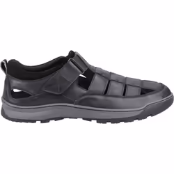 ) Hush Puppies Rucker Leather Men's Black Sandals - Black, 6 (Adults'