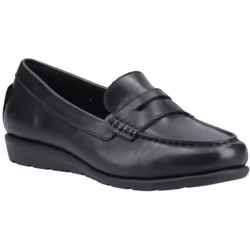 ) Hush Puppies Shelby Leather Women's Black Loafers - Black, 7 (Adults'