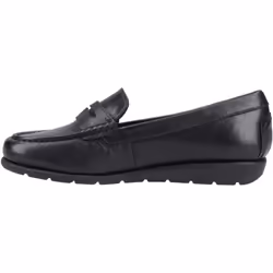 ) Hush Puppies Shelby Leather Women's Black Loafers - Black, 7 (Adults'