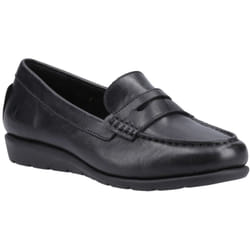 ) Hush Puppies Shelby Leather Women's Black Loafers - Black, 8 (Adults'