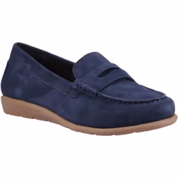 ) Hush Puppies Shelby Suede Suede Women's Navy Loafers - Blue, 6 (Adults'