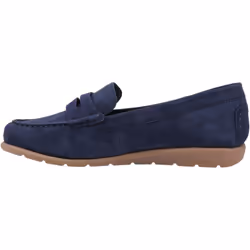 ) Hush Puppies Shelby Suede Suede Women's Navy Loafers - Blue, 6 (Adults'
