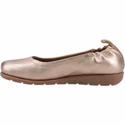 ) Hush Puppies Skylar Leather Women's Gold Flats - Gold, 5 (Adults'