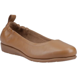 ) Hush Puppies Skylar Leather Women's Tan Flats - Brown, 8 (Adults'