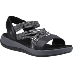 ) Hush Puppies Susanna Leather Women's Black Sandals - Blue, 4 (Adults'