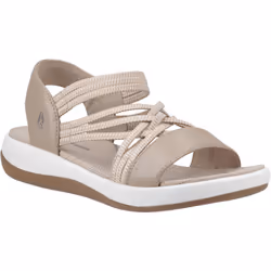 ) Hush Puppies Susanna Leather Women's Taupe Sandals - Brown, 8 (Adults'
