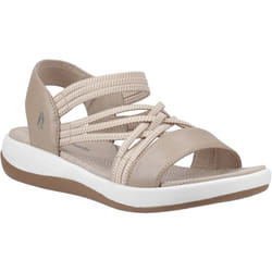 ) Hush Puppies Susanna Leather Women's Taupe Sandals - Brown, 8 (Adults'