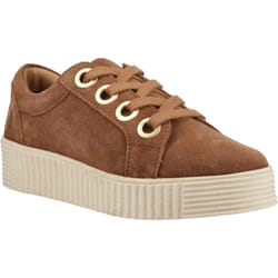 ) Hush Puppies Tamsin Suede Suede Women's Tan Trainers - Brown, 8 (Adults'