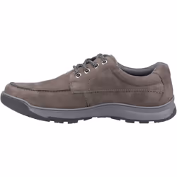 ) Hush Puppies Tucker Lace Leather Men's Grey Nubuck Lace-Up Shoes - Grey, 7 (Adults'