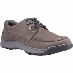 ) Hush Puppies Tucker Lace Leather Men's Grey Nubuck Lace-Up Shoes - Grey, 12 (Adults'