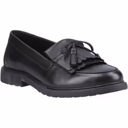 ) Hush Puppies Verity Kiltie Leather Women's Black Loafers - Black, 8 (Adults'