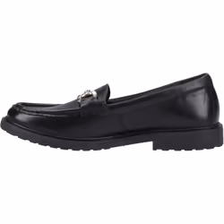) Hush Puppies Verity Snaffle Leather Women's Black Loafers - Black, 7 (Adults'
